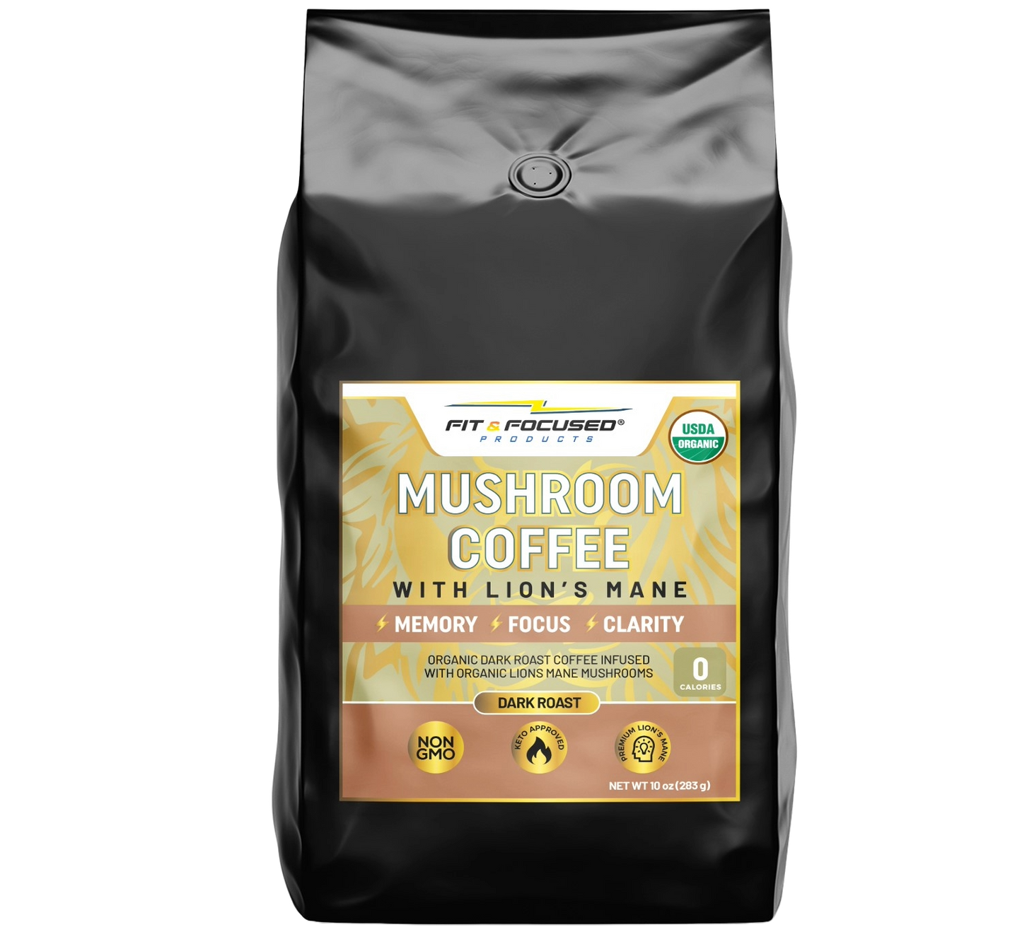 Organic Mushroom Coffee With Lion's Mane - Keto Focus Coffee For Immunity, Memory & Brain Function