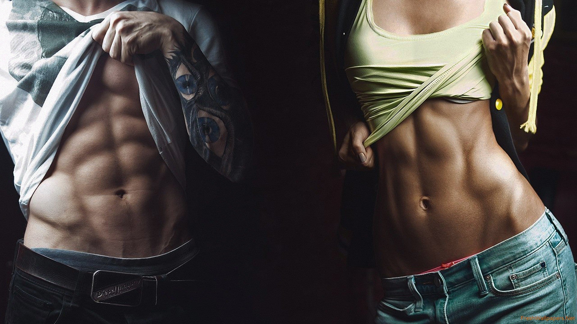 Fat Burning Fitness Couple With Six Pack Abs - Organic Fat Burning Coffee Intro - Fat Burning Colombian Roast K-Cup Pods Available Now