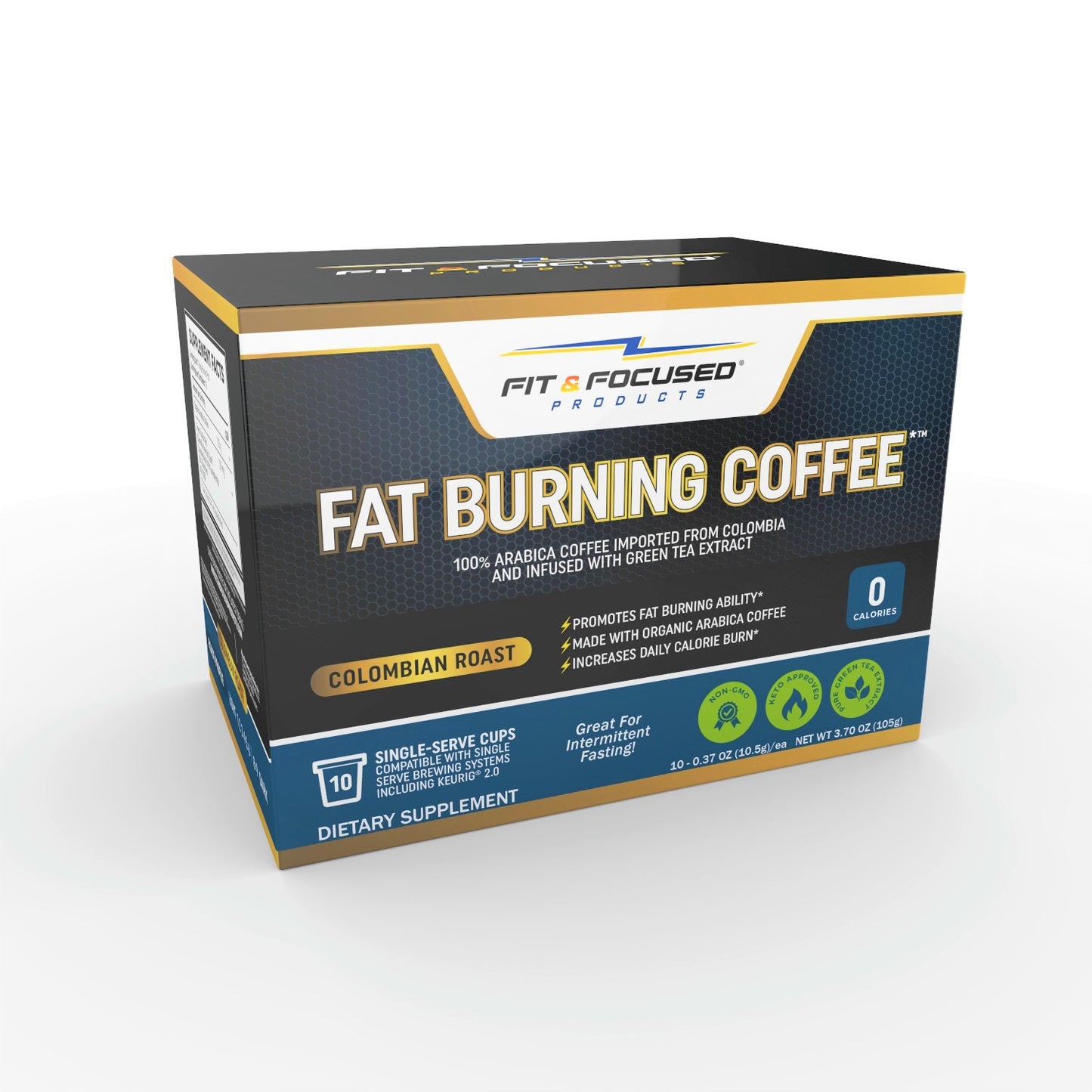 Fit & Focused Fat Burning K-Cup Coffee Box Iso View