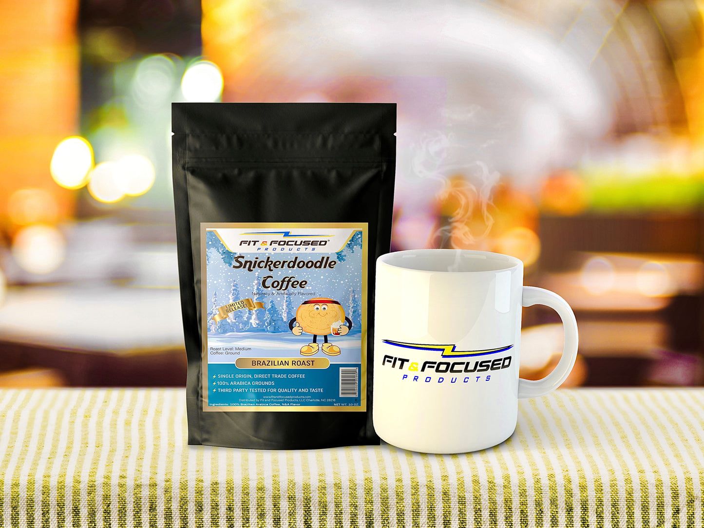 Snickerdoodle Flavored Coffee - Ground Medium Roast Infused with Cinnamon and Vanilla Flavor, 10 oz.