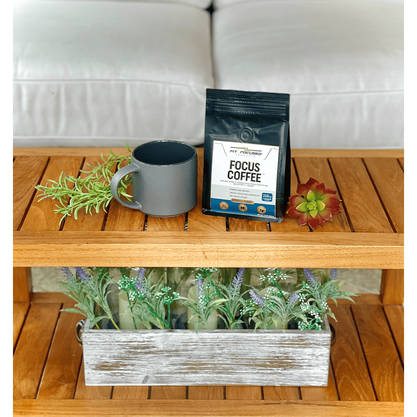 L-Theanine Infused Coffee Next To Coffee Mug