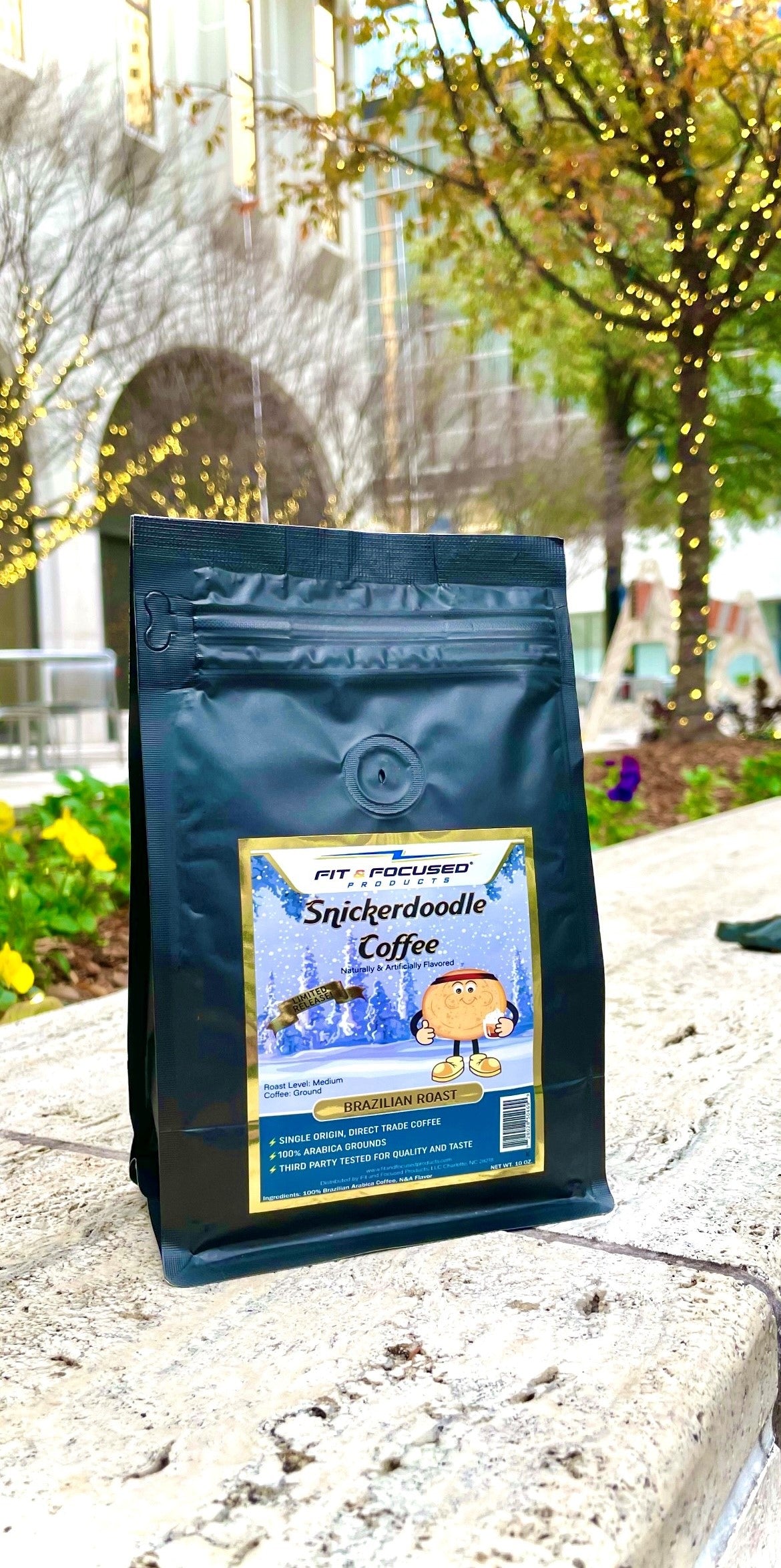 Snickerdoodle Flavored Coffee - Ground Medium Roast Infused with Cinnamon and Vanilla Flavor, 10 oz.