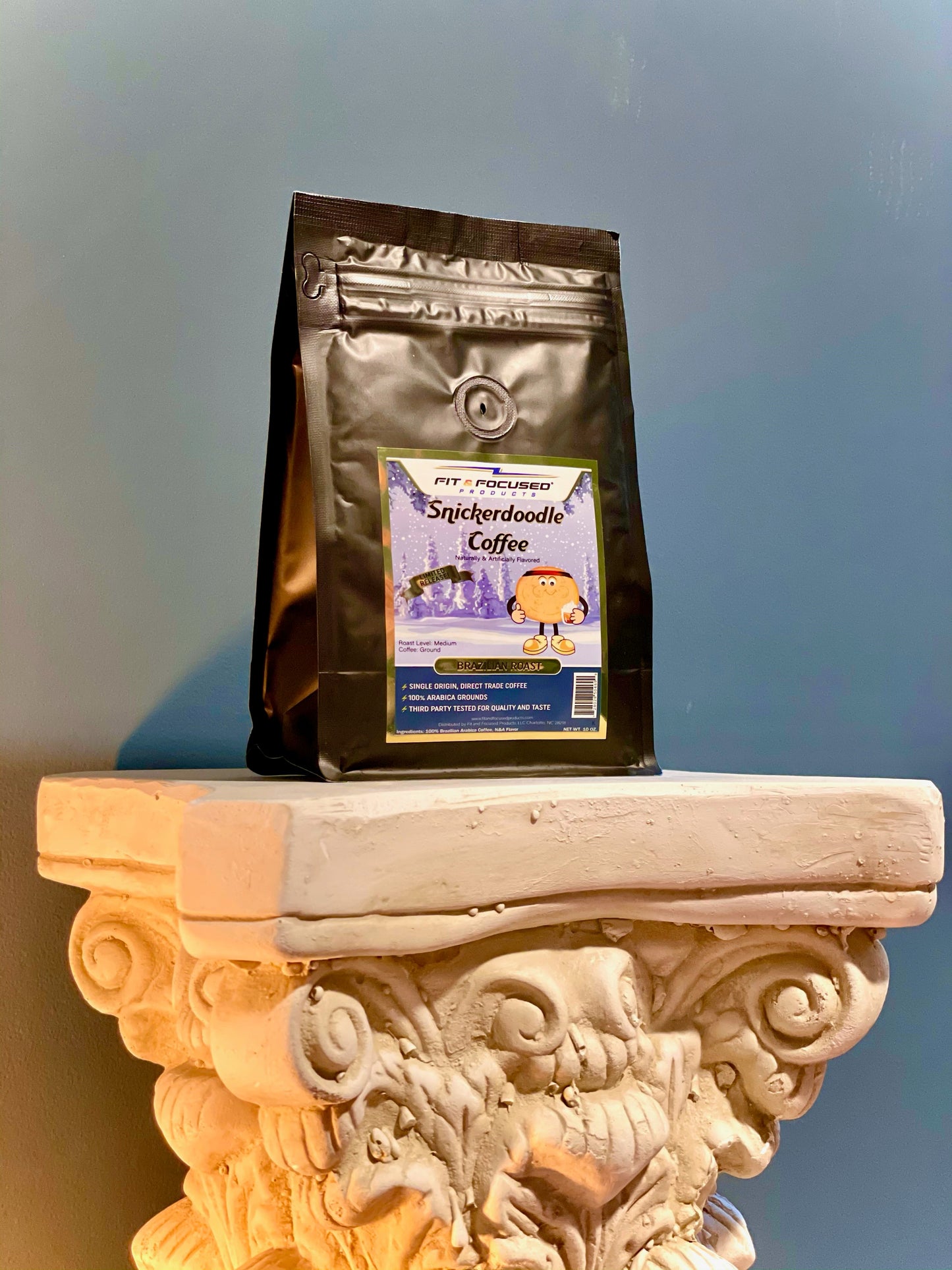 Snickerdoodle Flavored Coffee - Ground Medium Roast Infused with Cinnamon and Vanilla Flavor, 10 oz.